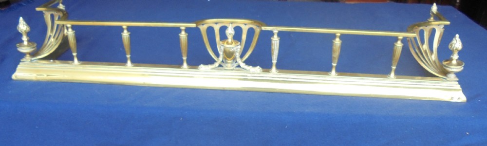 19th century brass fireside fender