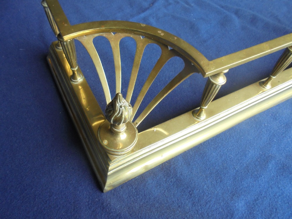 19th century brass fireside fender View II