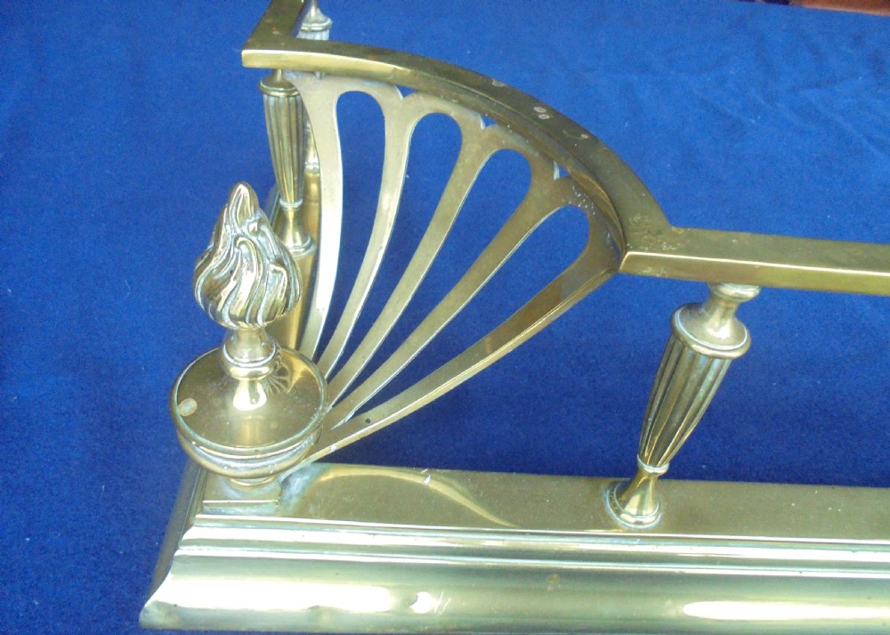 19th century brass fireside fender View V