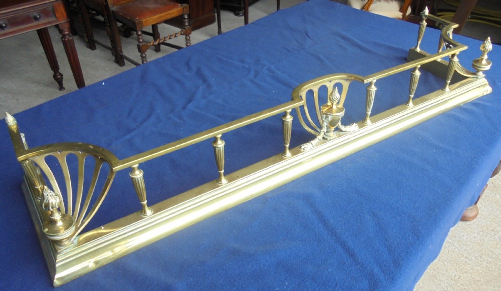 19th century brass fireside fender View VI