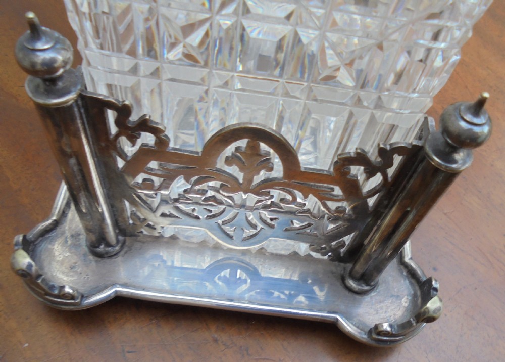 Victorian three decanter cut glass tantalus View VIII