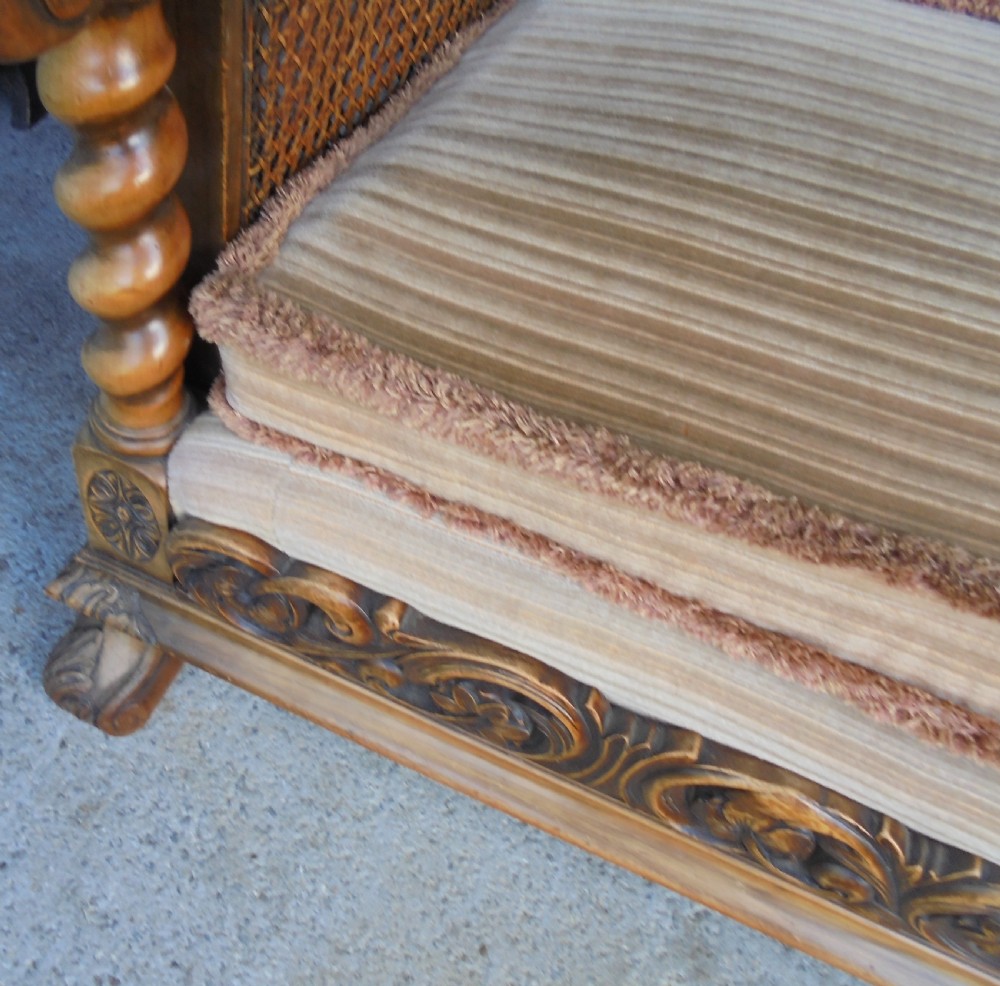 Pair of double Bergere  walnut armchairs View IX