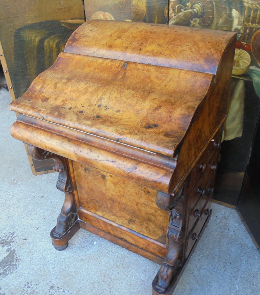 19th century walnut Davenport desk