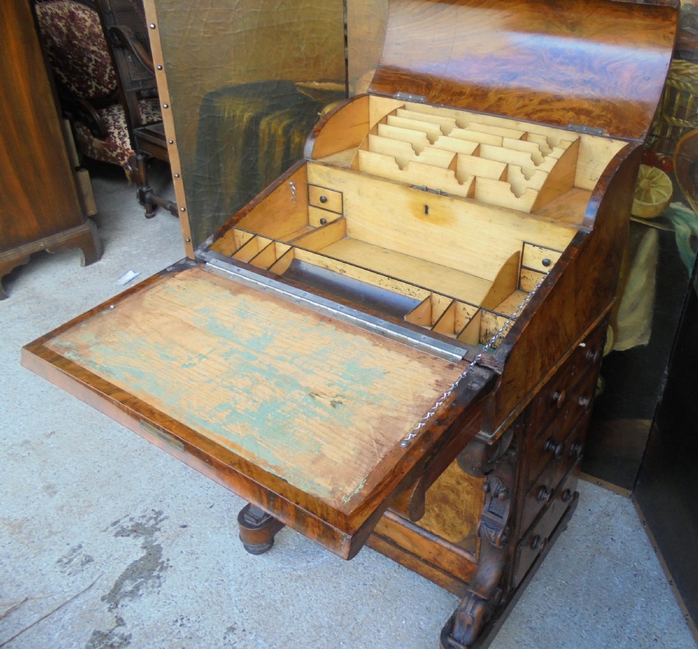 19th century walnut Davenport desk View III