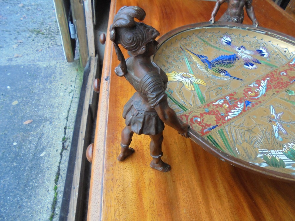 19th century bronze and enamelled Tazza View II