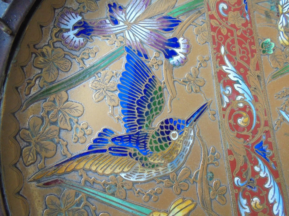 19th century bronze and enamelled Tazza View VI