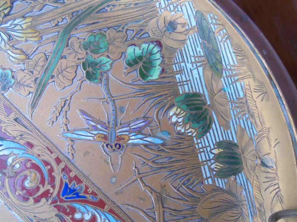 19th century bronze and enamelled Tazza View VII