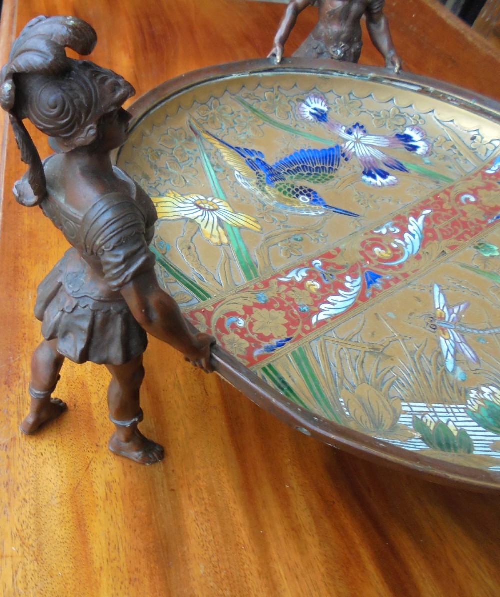 19th century bronze and enamelled Tazza View IX
