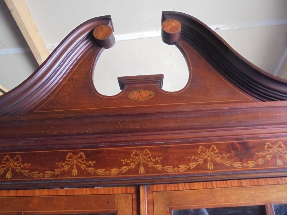 19th century inlaid bureau bookcase View IV