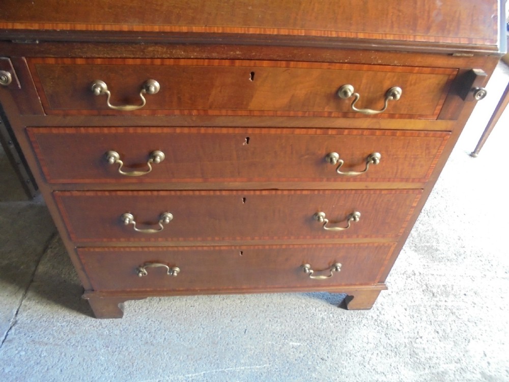 19th century inlaid bureau bookcase View VI