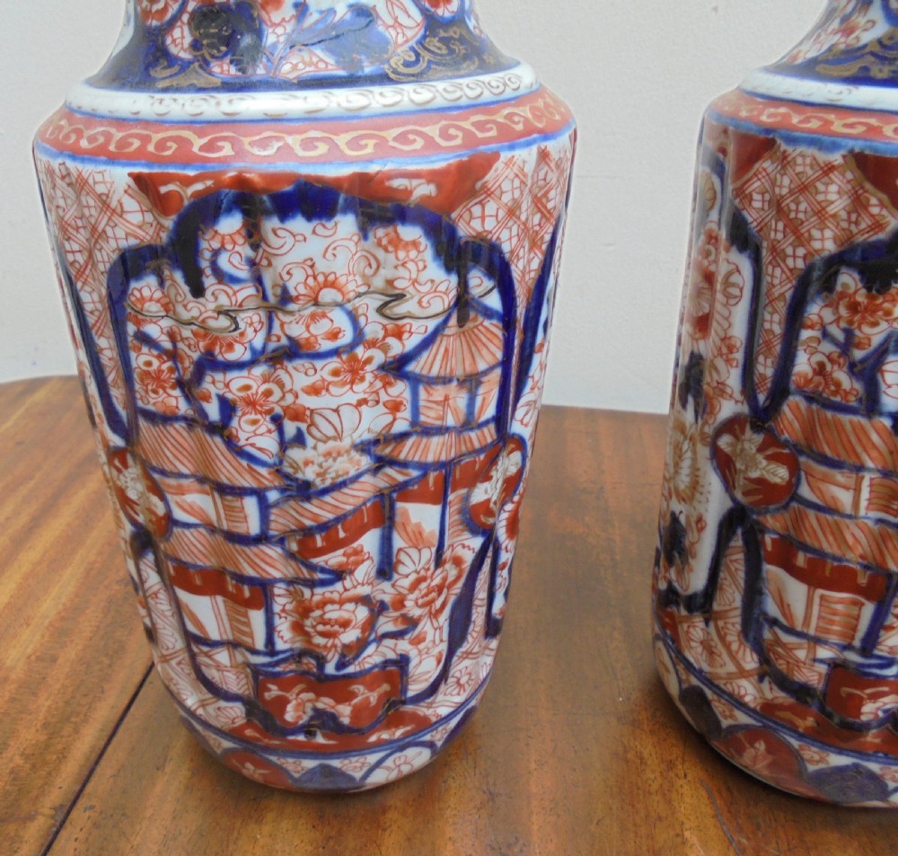 Pair of 19th century Japanese Imari vases View III