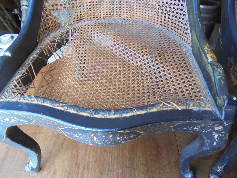 Pair Chisoinerie 18th century chairs View IX