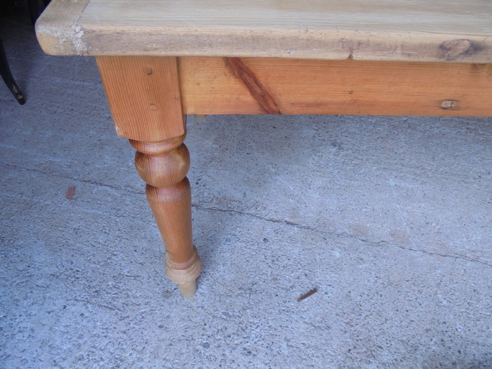 Pine scrub top kitchen dining table. Seats eight View II