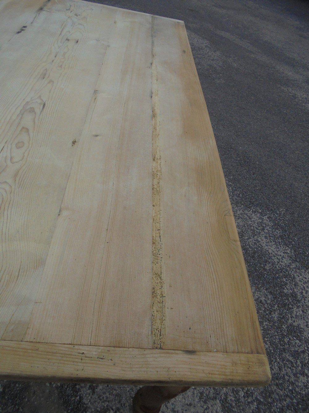 Pine scrub top kitchen dining table. Seats eight View V