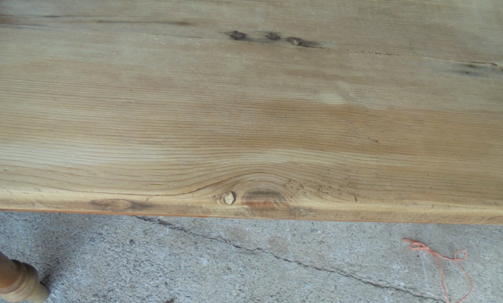 Pine scrub top kitchen dining table. Seats eight View VIII