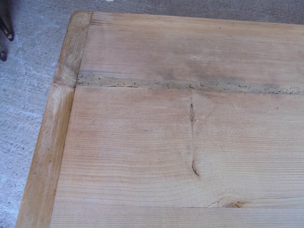 Pine scrub top kitchen dining table. Seats eight View X