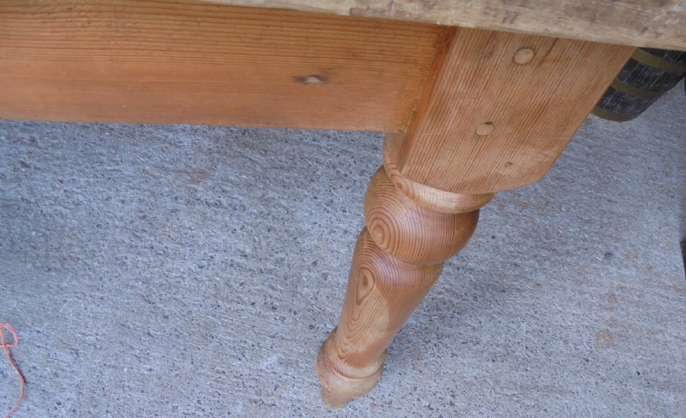 Pine scrub top kitchen dining table. Seats eight View XI