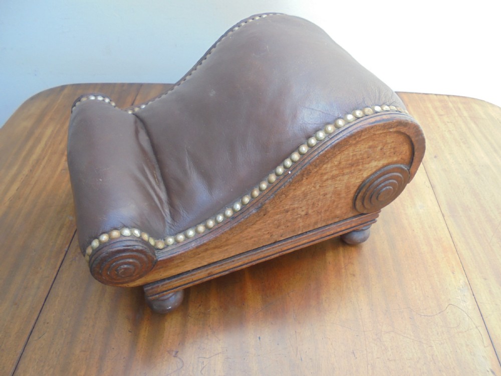 Georgian leather top Gout Stool View II