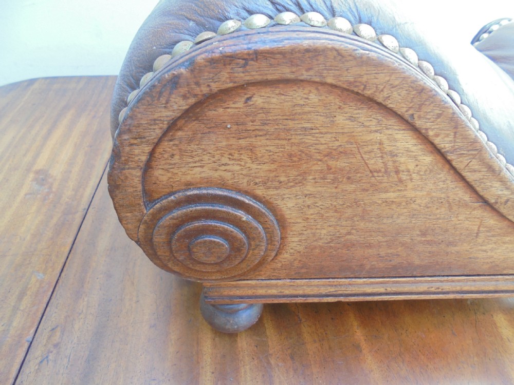 Georgian leather top Gout Stool View III