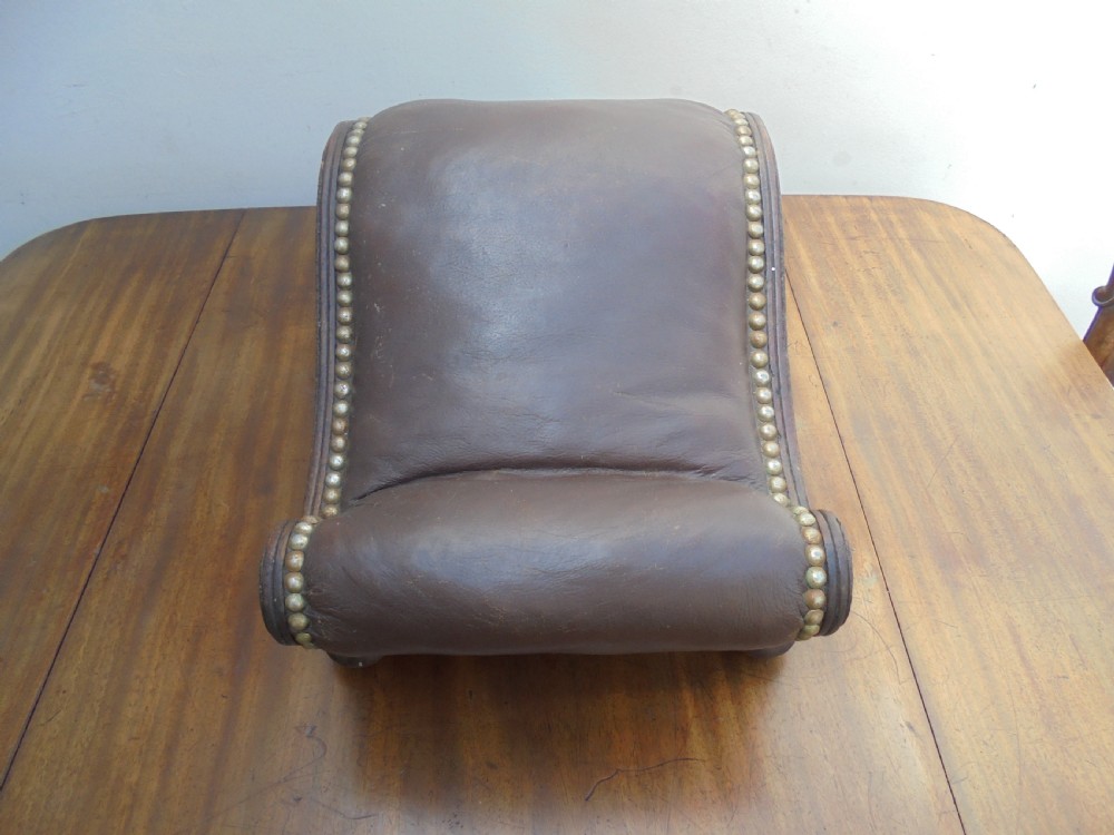 Georgian leather top Gout Stool View IV