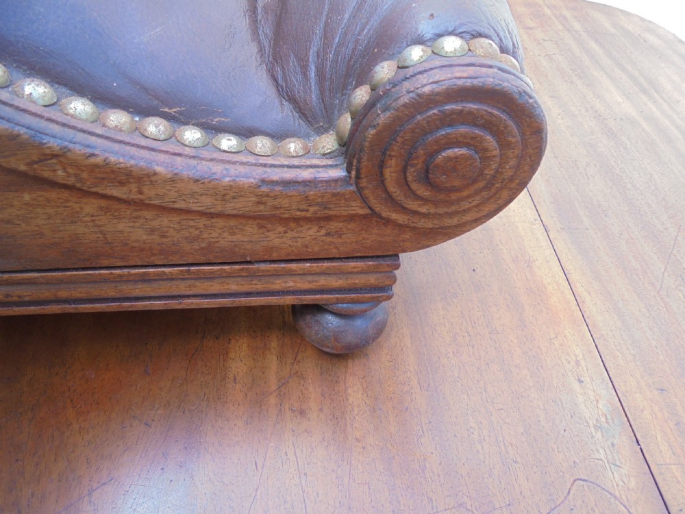 Georgian leather top Gout Stool View V