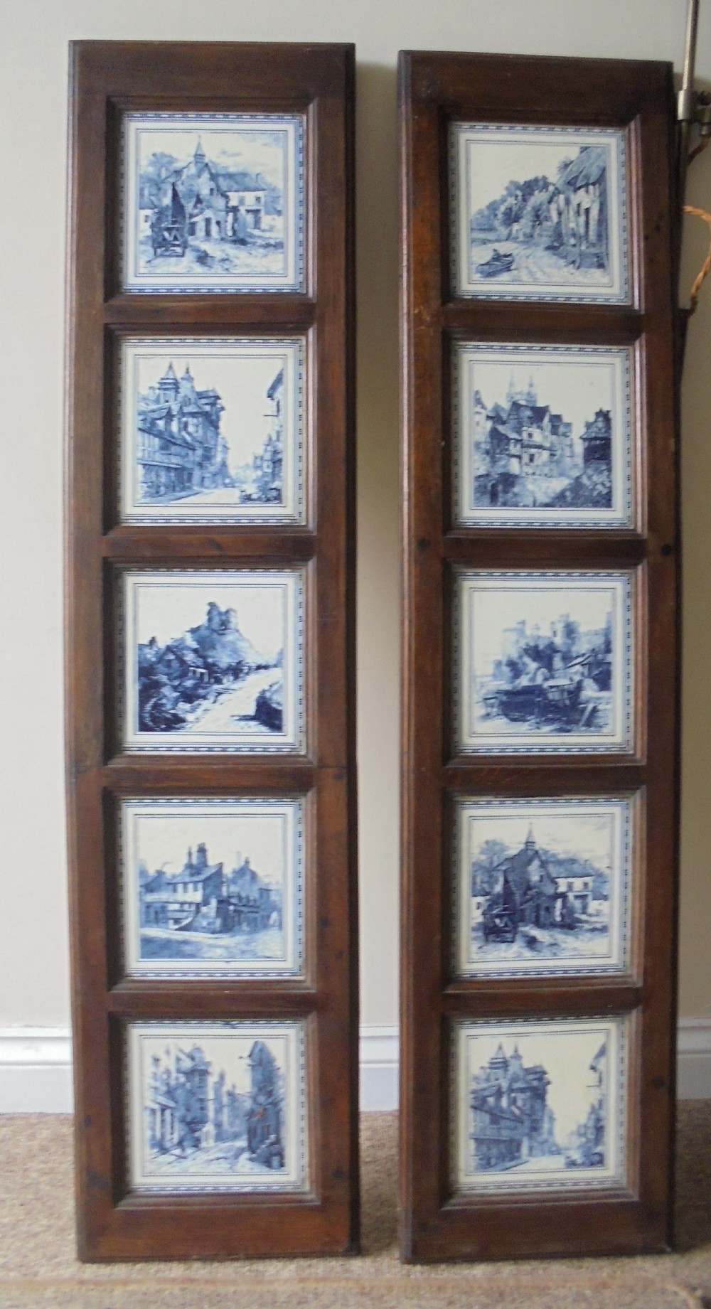 Pair of Minton tile wall hangings View II