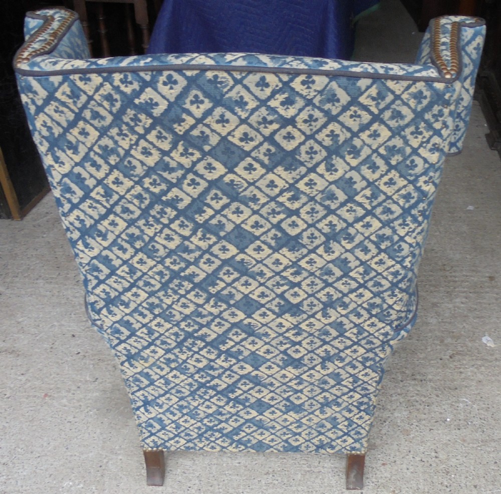 19th century rolled wingback armchair  View II