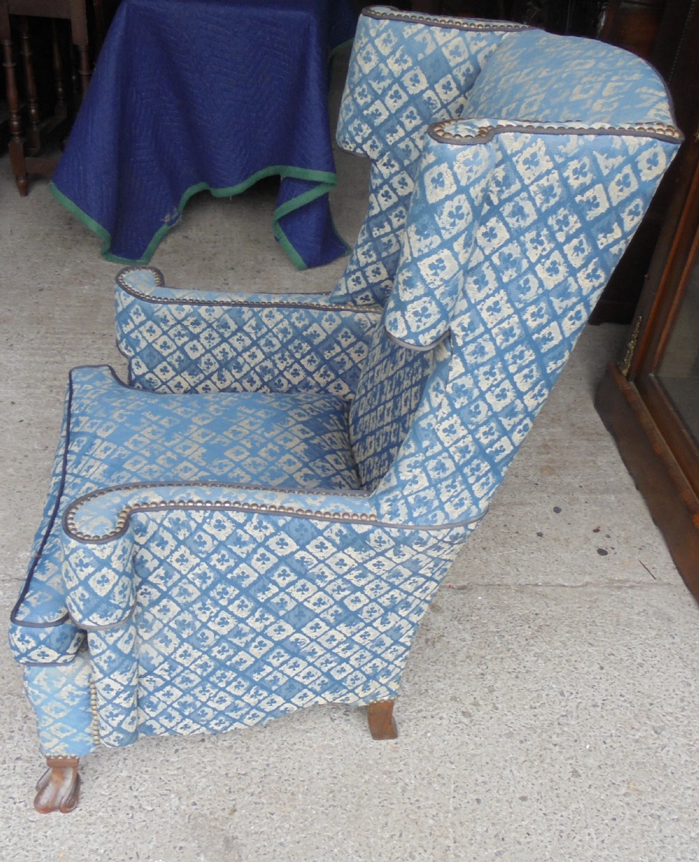 19th century rolled wingback armchair  View VI