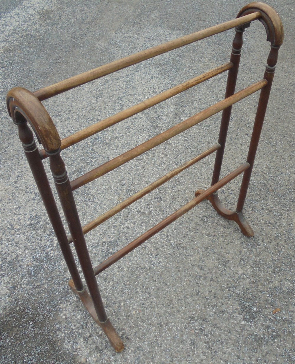 Victorian walnut towel rail View II
