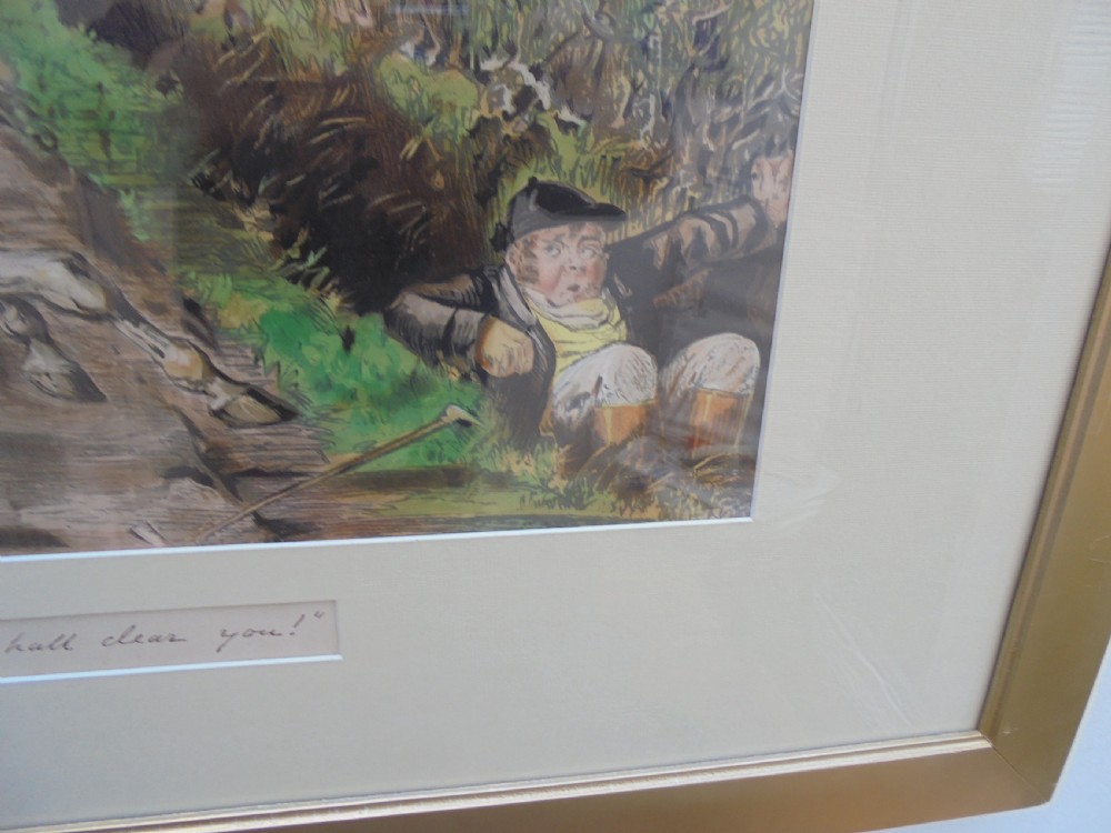 Large pair of Country House humorous hunting prints.   View VII