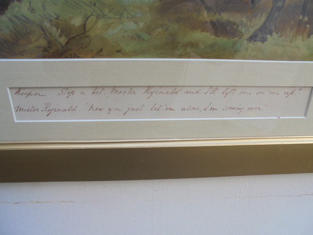 Large pair of Country House humorous hunting prints.   View X