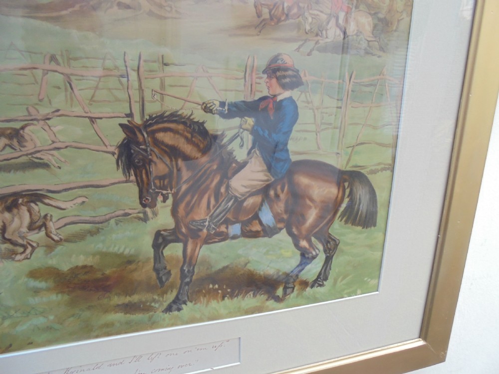 Large pair of Country House humorous hunting prints.   View XII