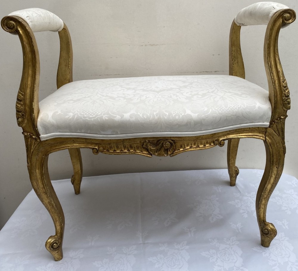 Beautiful 19th century gilded window seat  stool