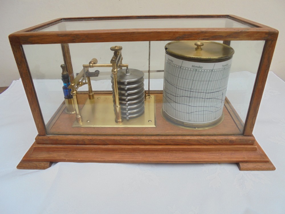 Oak cased Barograph in working order