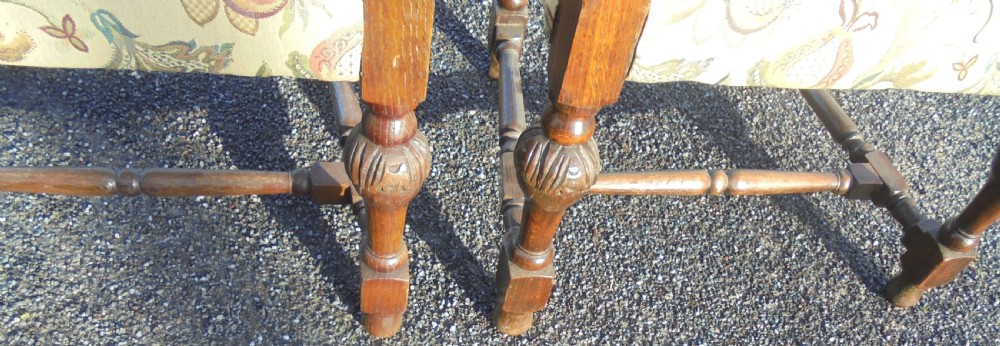 Pair oak heavily carved large armchairs View VII