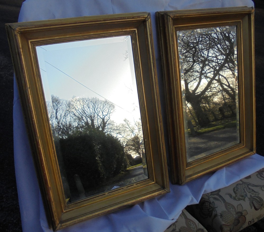Pair Victorian gilded wall mirrors View III