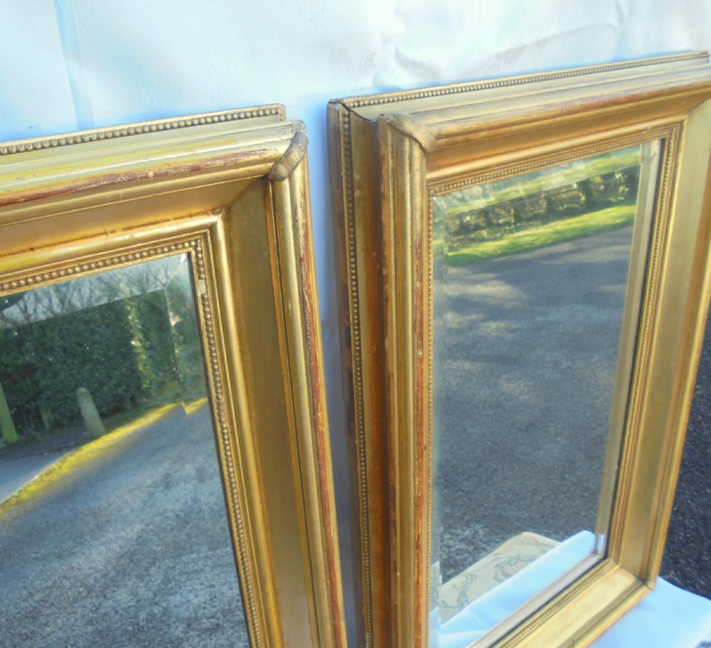 Pair Victorian gilded wall mirrors View IV