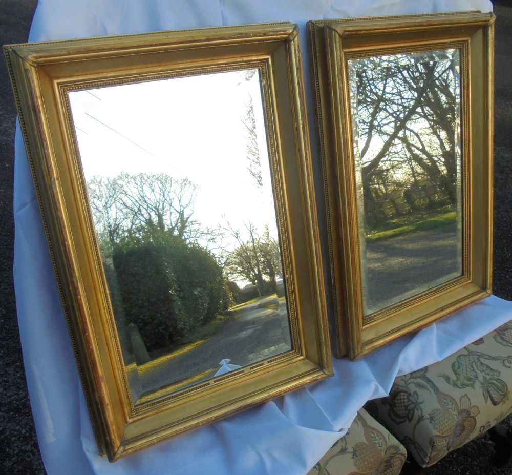 Pair Victorian gilded wall mirrors View V