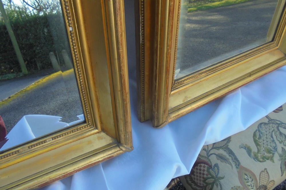 Pair Victorian gilded wall mirrors View VI
