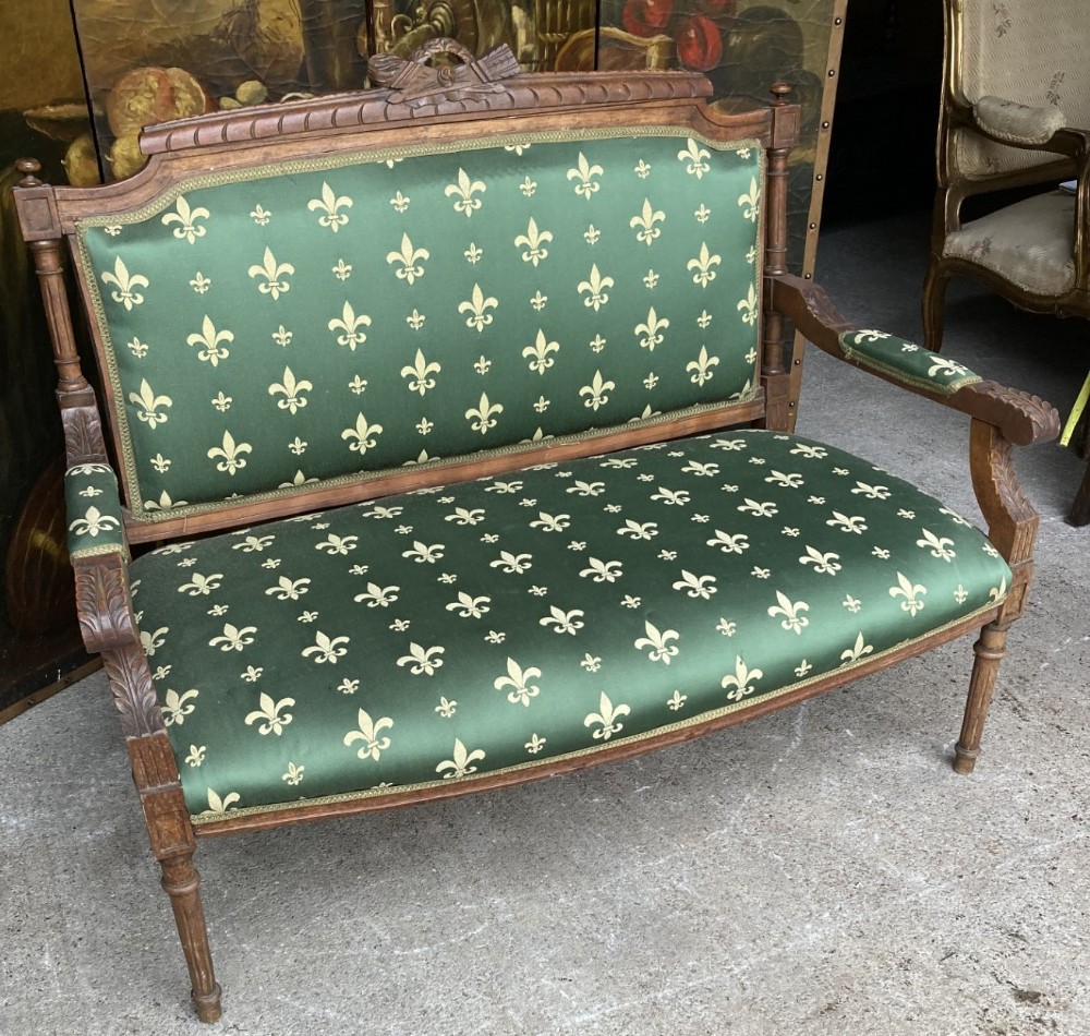19th century French walnut settee