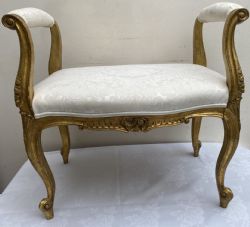 BEAUTIFUL 19TH CENTURY GILDED WINDOW SEAT STOOL