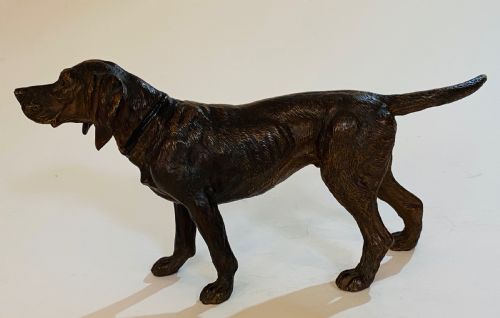 Antique Austrian Cold Painted Spelter Hunting Dog