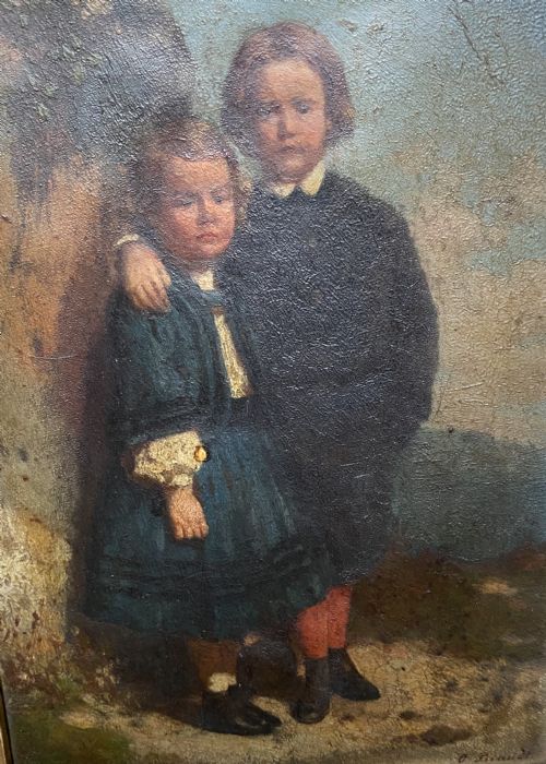 fig 1. Otto Brandt 1828-1892. Berlin.  Portrait of two children.