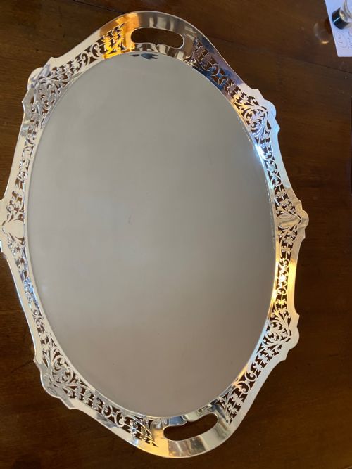 fig 1. Silver Plated Gallery Tray. Circa 1900