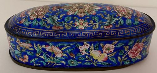 Antique Chinese Canton Enamel Box Circa 1880