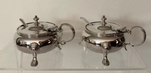 Pair of Stirling Silver Mustard Pots. London 1859