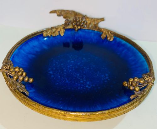 Sévres Faience and Omolu Mounted Dish.late 19th Century