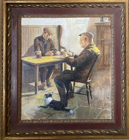 Oil on Canvas "Playing Dominoes: Clifford Turner (1920-2018)