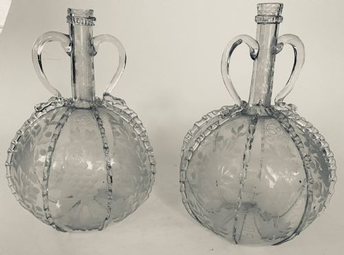 Antique Pair of 18th Century Italian Wine Flasks.
