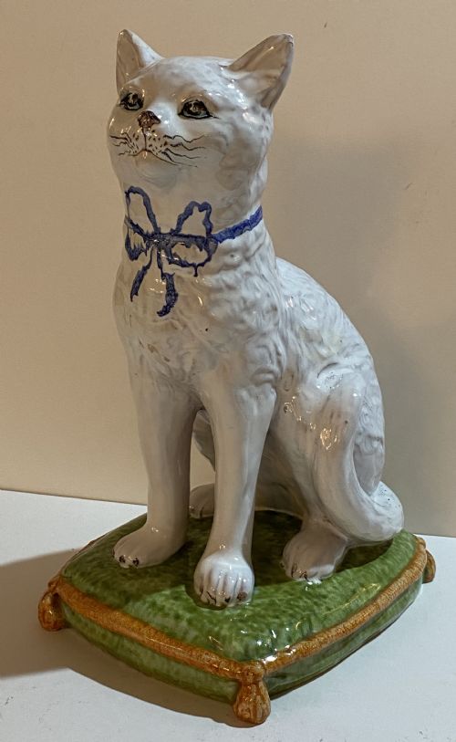 French Faience Cat